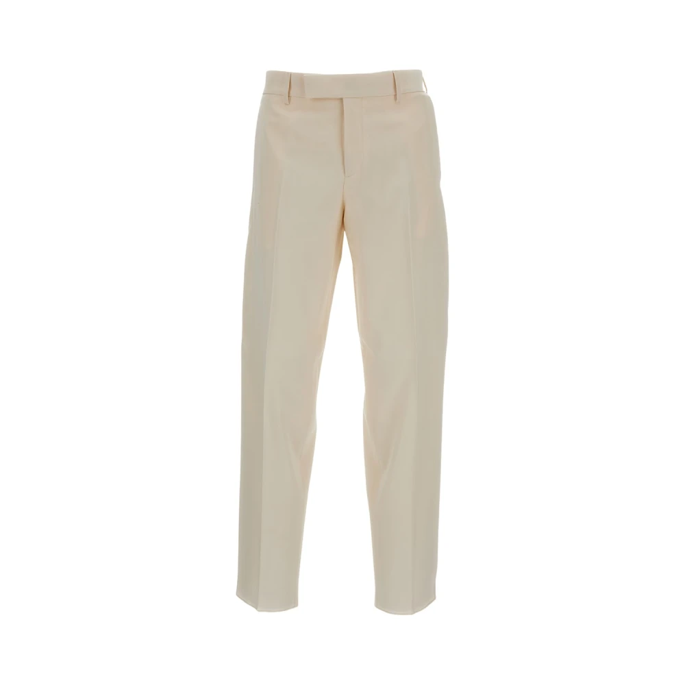Fendi Men's White Trousers - Suit Trousers - M - Trousers