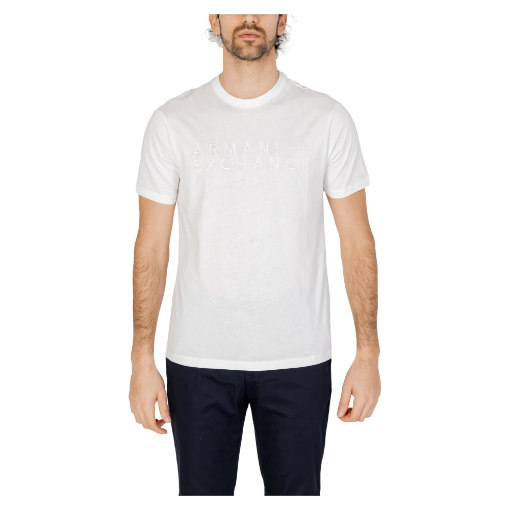 Armani Exchange Off White T-Shirts White Heren