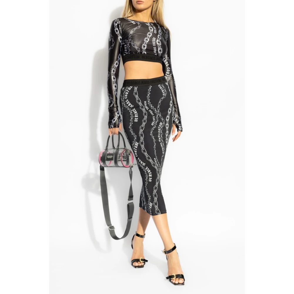 Versace Jeans Couture Top met Logo Black Dames