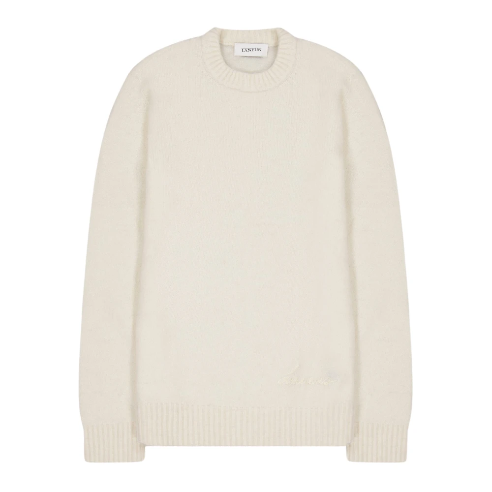 Laneus Alpaca Geborduurde Trui Beige Heren
