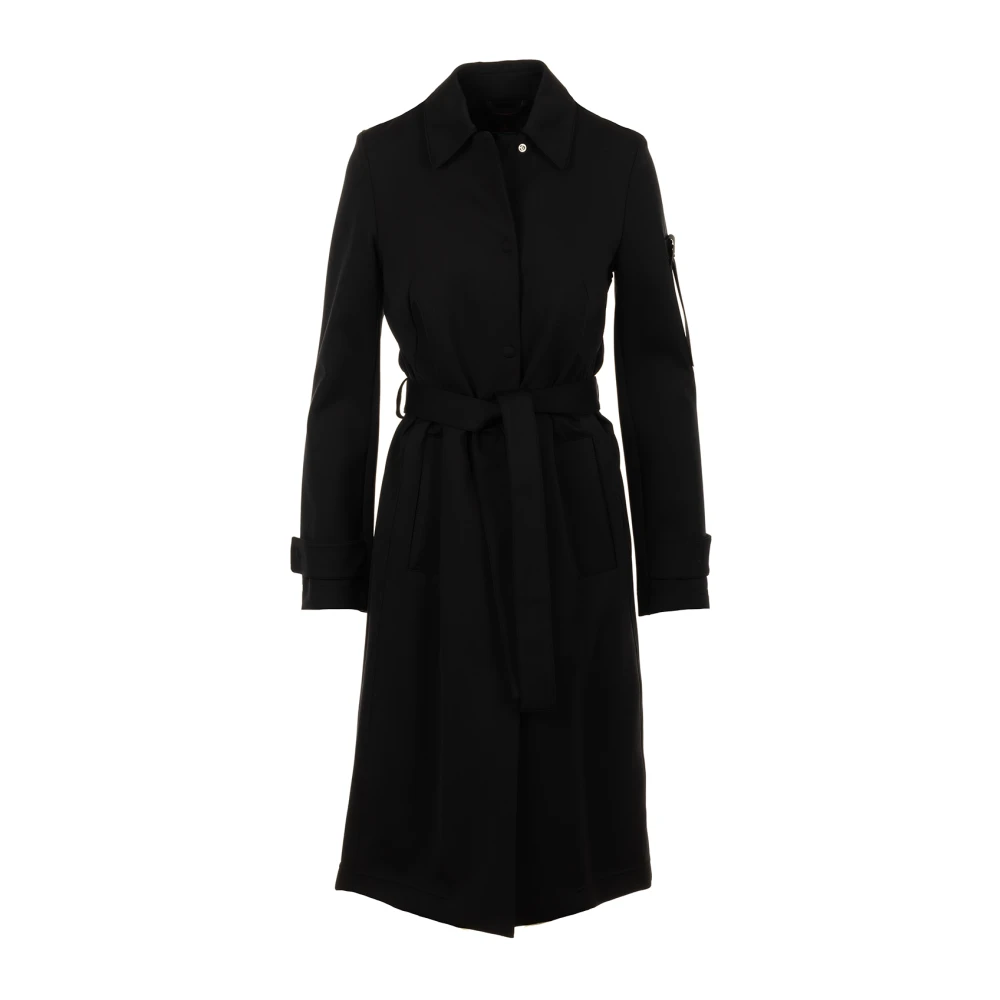 Peuterey Belted Coats Black Dames