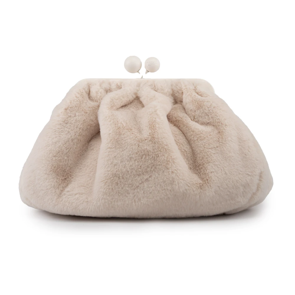 Max Mara Weekend Zachte Stof Ivoor Clutch Tas White Dames