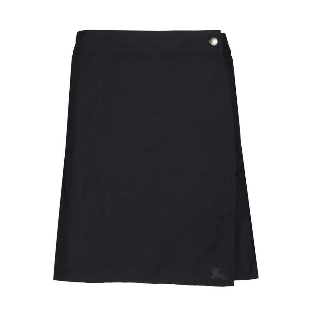 Burberry Women's Blue Short Skirts, S, Pleated Stretch Nylon Mini Skirt