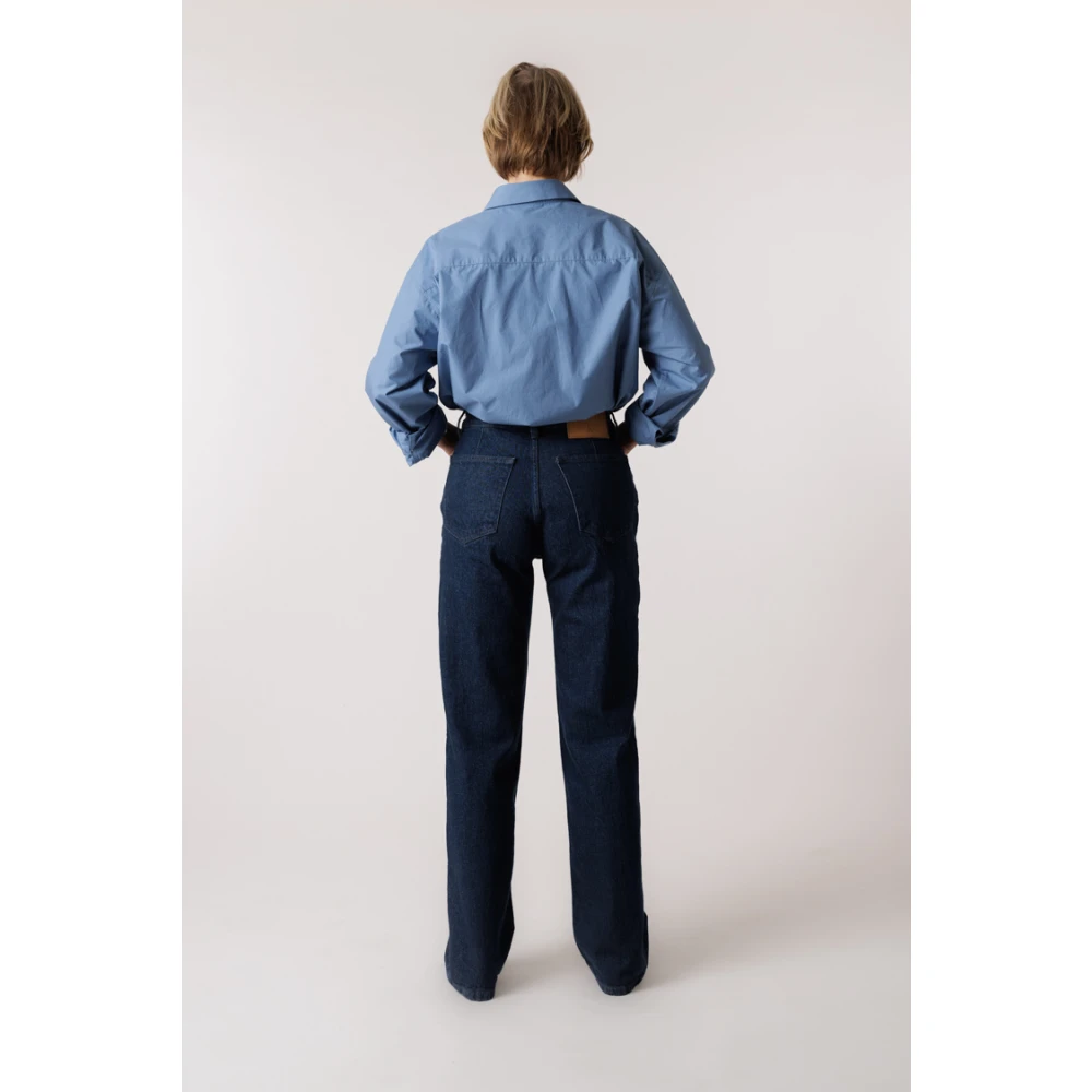 Filippa K Hoge Taille Rechte Jeans Blue Dames