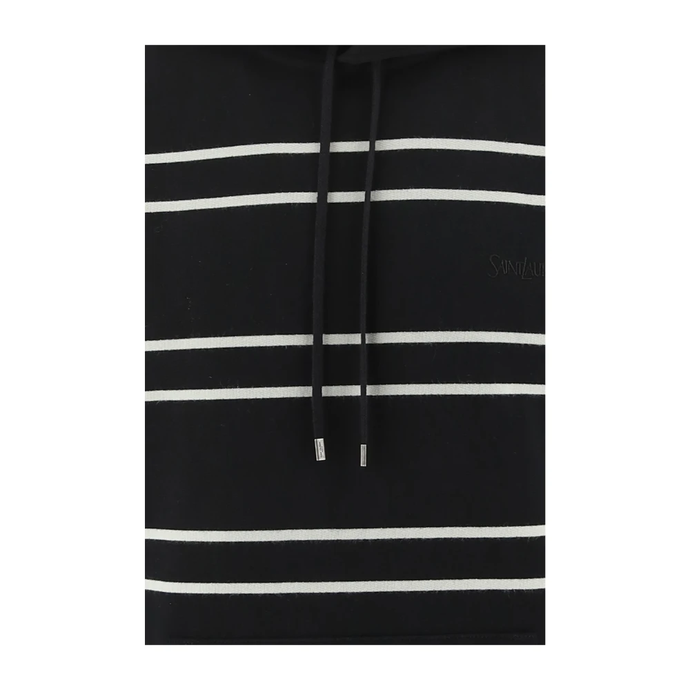 Saint Laurent Stripes Logo Hoodie Multicolor Heren