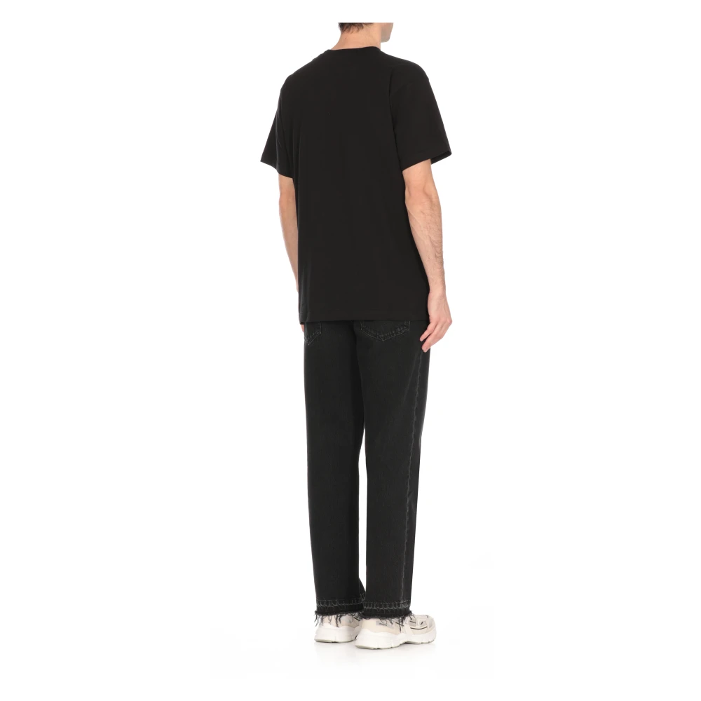 Moschino Zwart T-shirt met Ronde hals en Print Black Heren