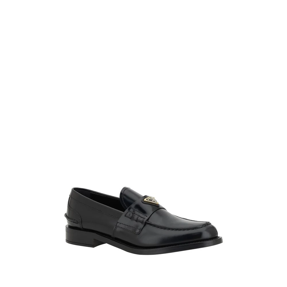 Prada Elegante leren loafers met iconische details Black Dames