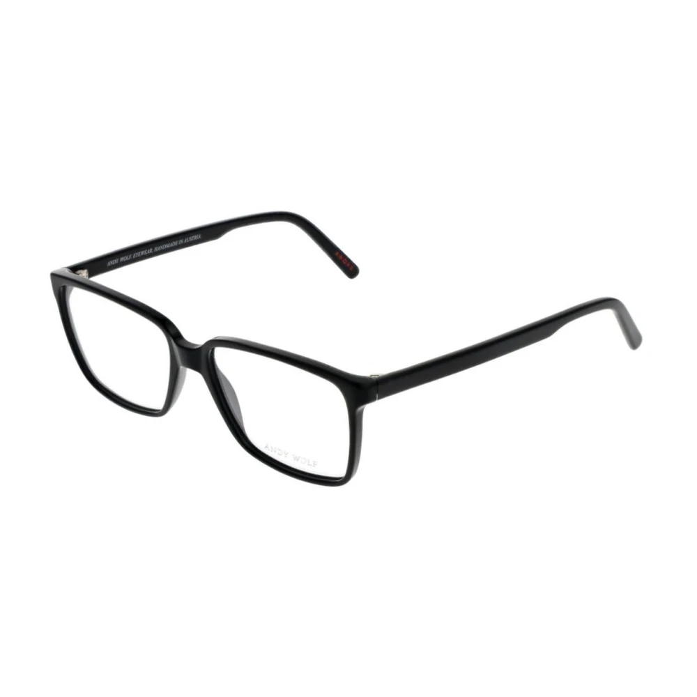 Andy Wolf Unisex Black Rectangle Optical Frames