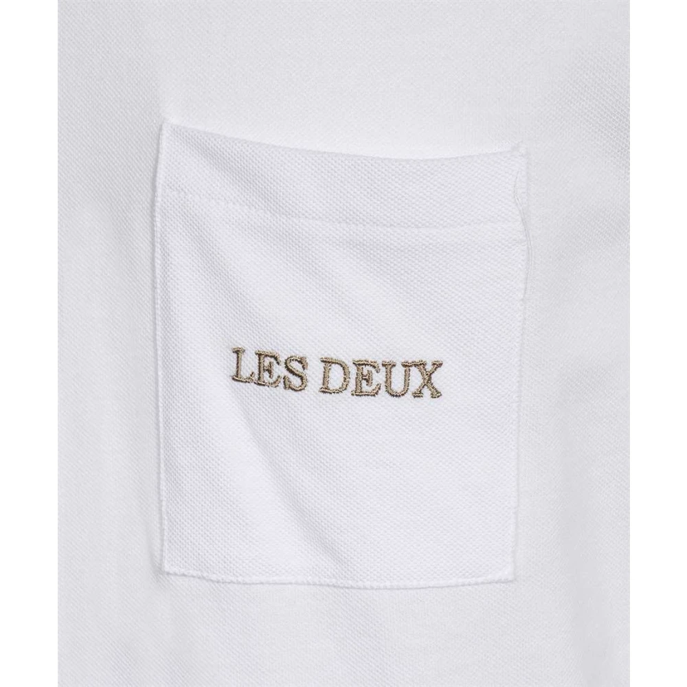 Les Deux Katoenen Ribgebreide Crew T-shirt White Heren