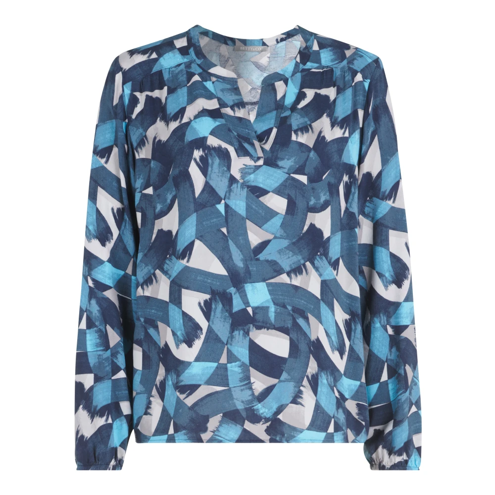 Betty & Co Blouse met print Blue Dames