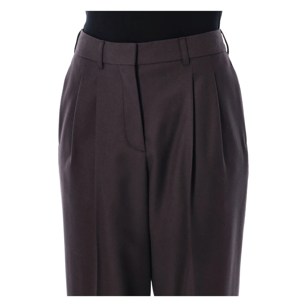 Stella Mccartney Donker Chocolade Wol Straight-Leg Broek Brown Dames