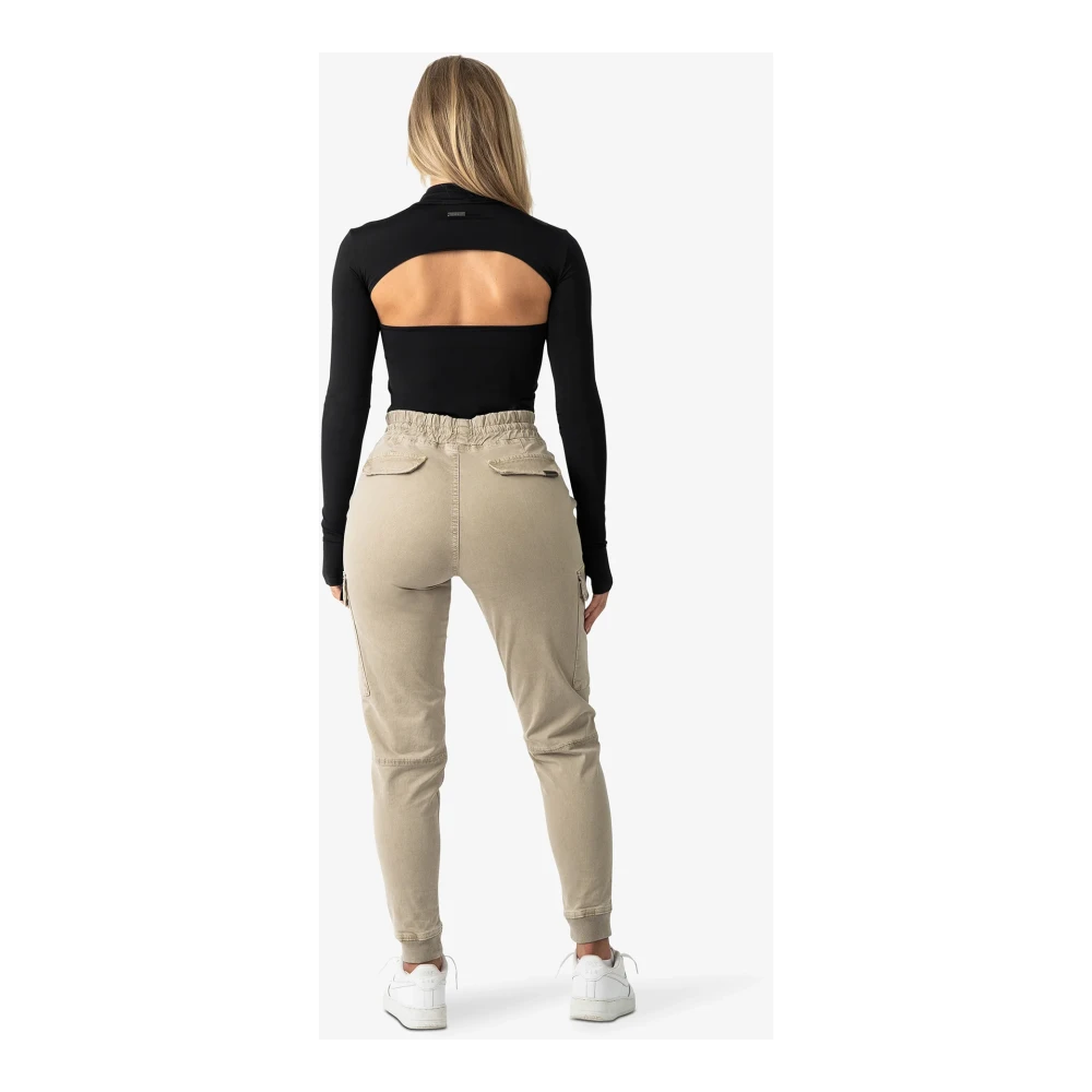 Quotrell Casablanca Cargo Broek Sand Zwart Beige Dames