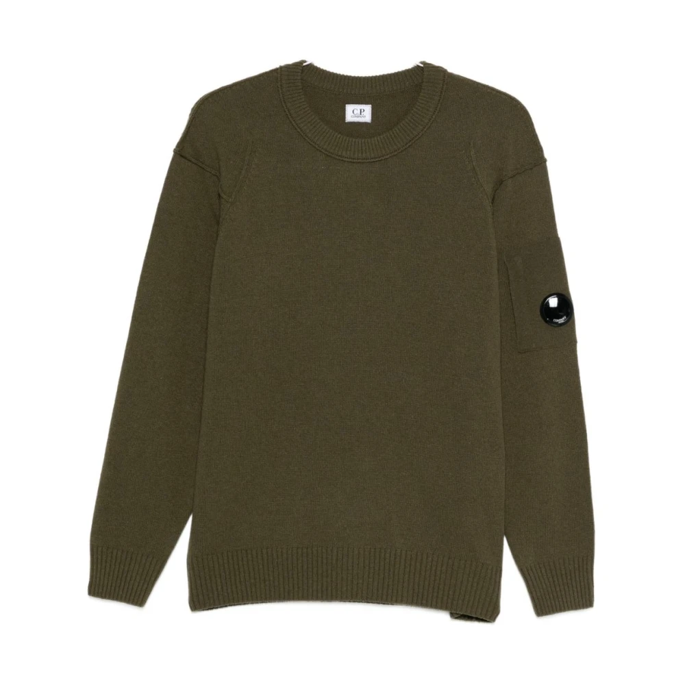 C.p. Company Crewneck Jumper - Male - Round-Neck Knitwear - Green - L - Knitwear