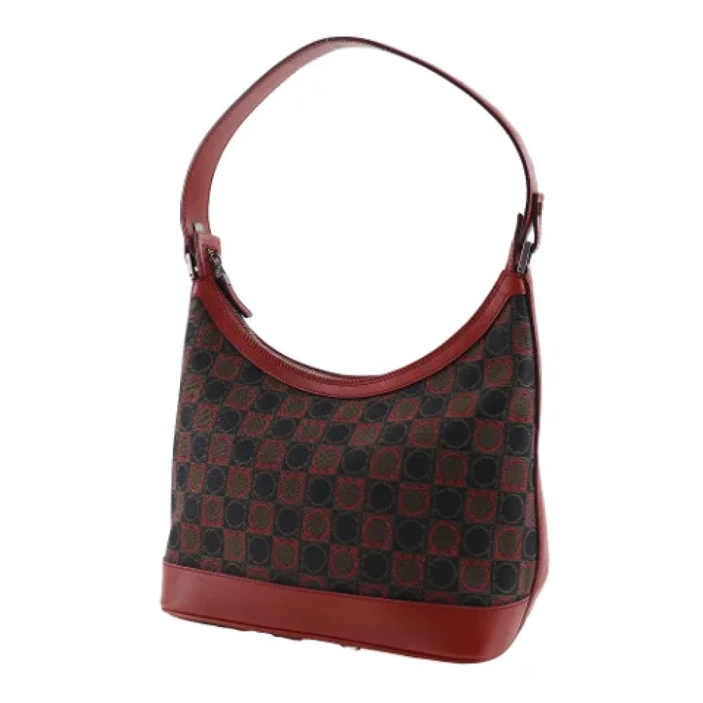 Salvatore Ferragamo Pre-owned Canvas shoulder-bags Red Dames