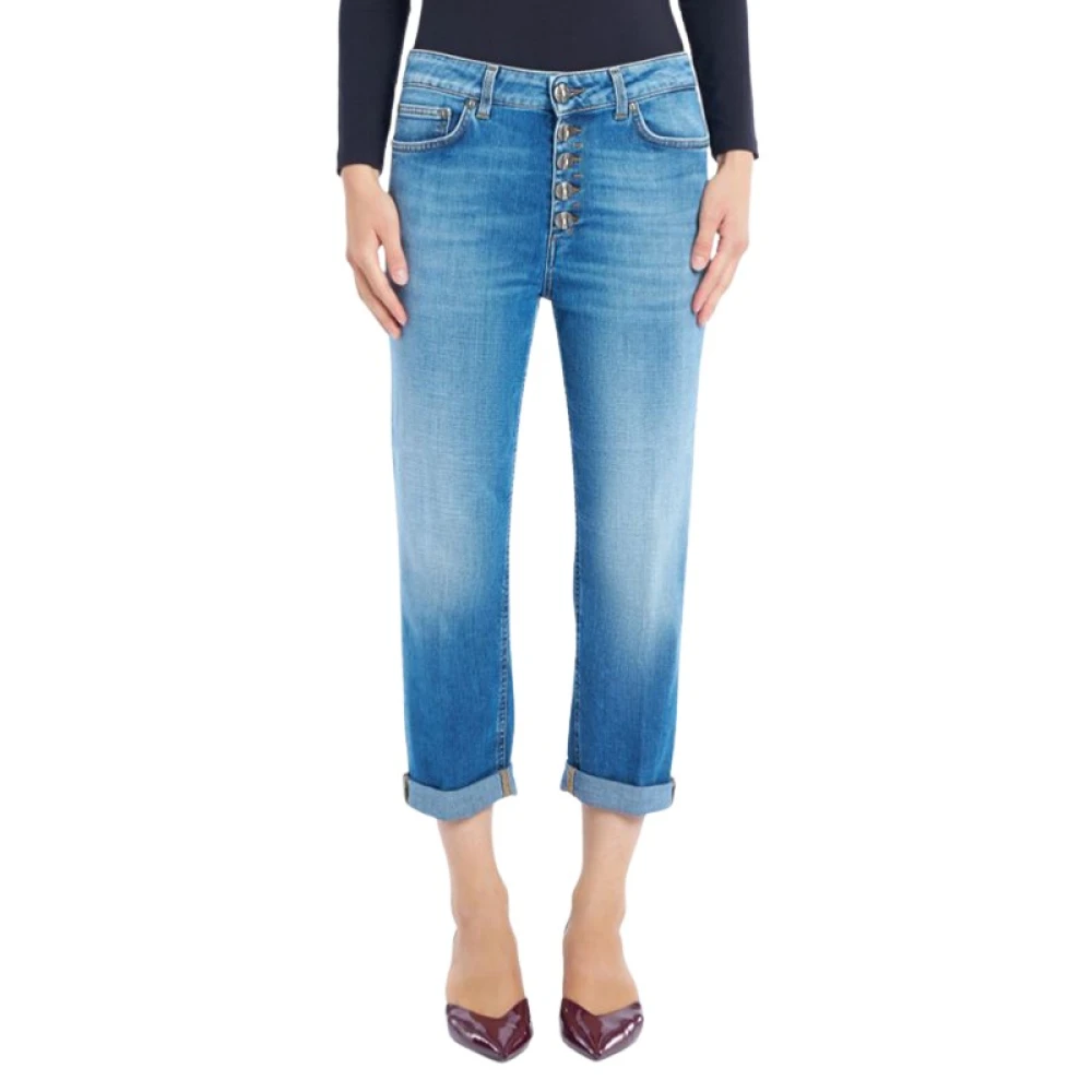 Dondup Women's Blue Cropped Jeans, W26, Pantalone 5 Tasche