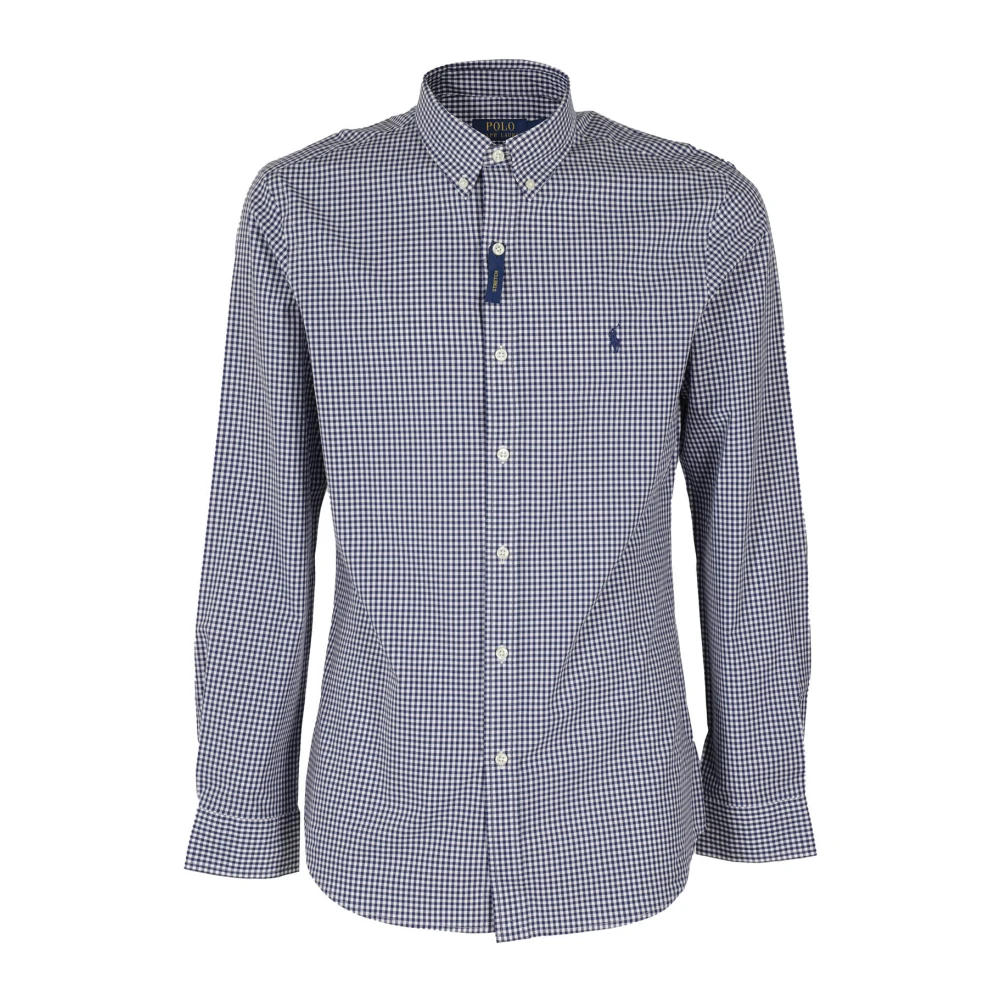 Ralph Lauren Lange mouw knoop omlaag shirt Blue Heren