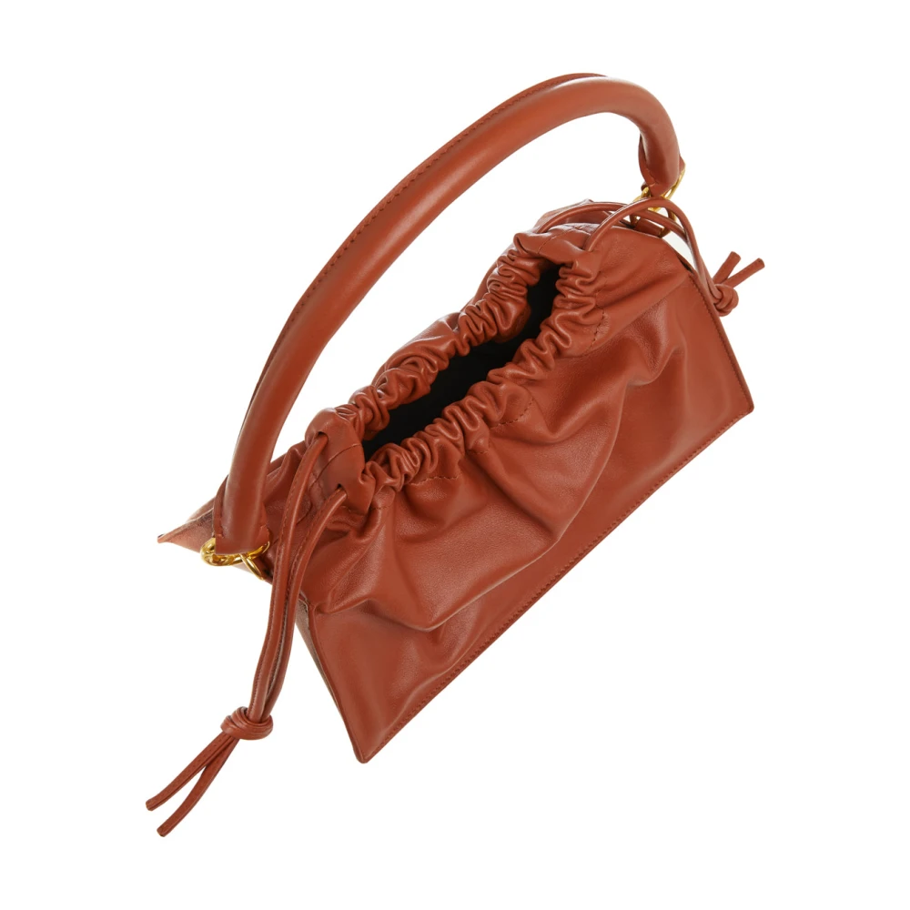 Yuzefi Slouchy Gestructureerde Leren Handtas Brown Dames
