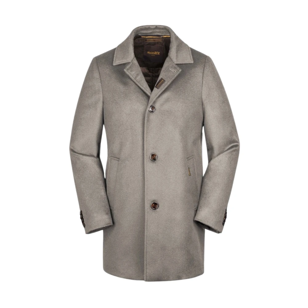 Moorer Men's Gray Single-Breasted Coats, 3XL, Monferrato-Le Coat