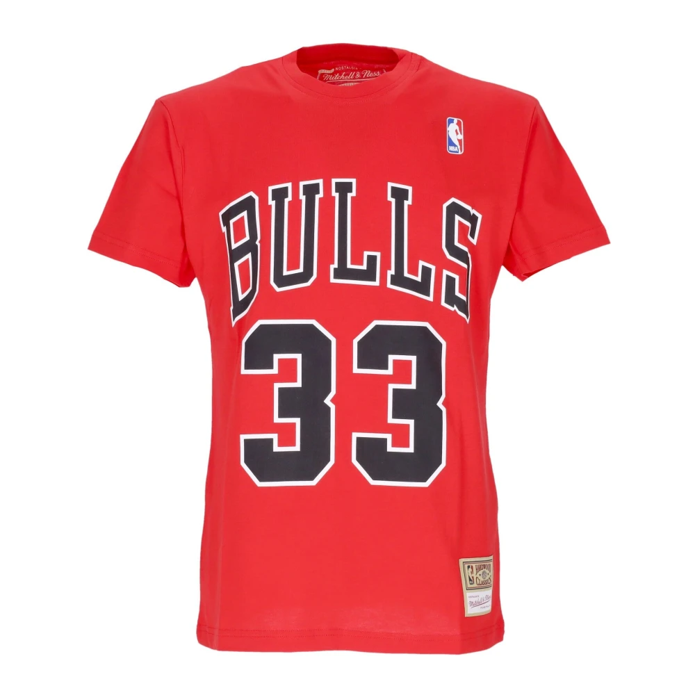 Mitchell & Ness Chicago Bulls Tee Scottie Pippen No 33 Red Heren