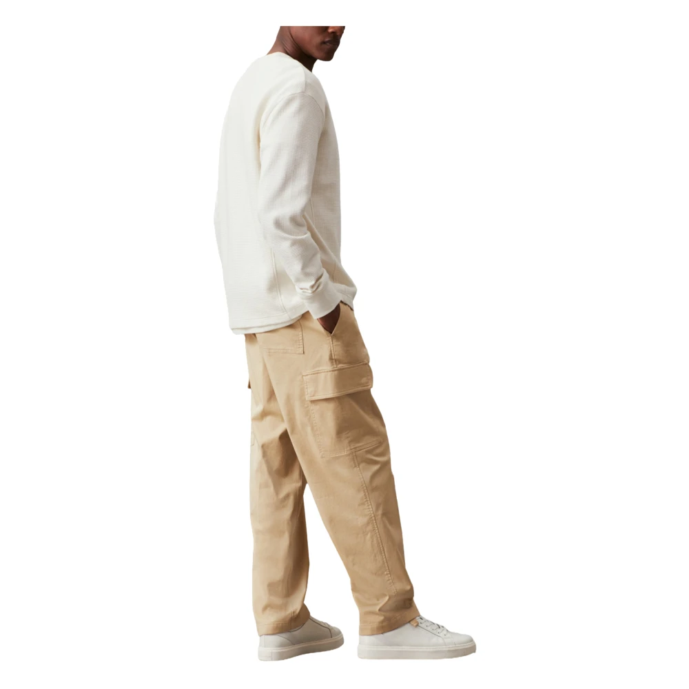 Calvin Klein Jeans Herfst Winter Herenbroek Geregenereerd Katoen Beige Heren