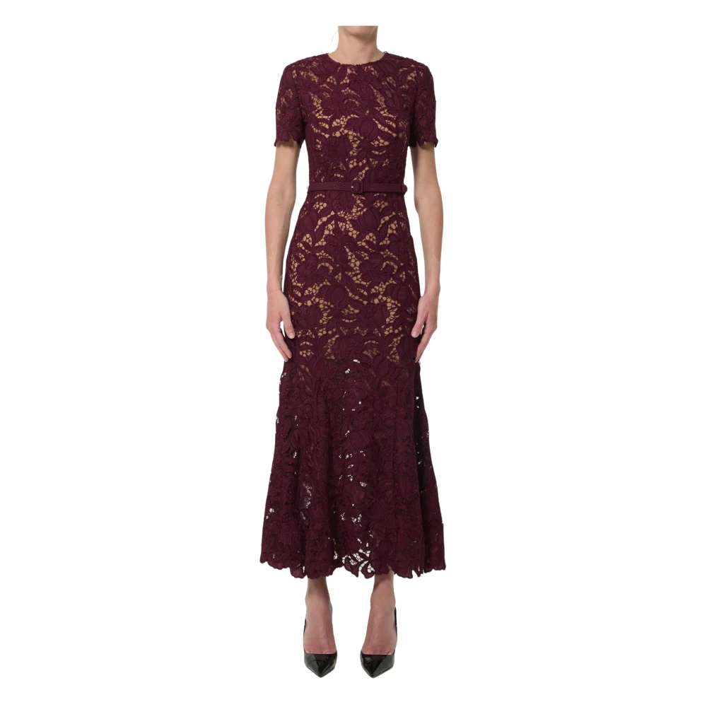 Self Portrait Donna Marrone - Abito Midi In Pizzo - Dresses - S - Immagine 2