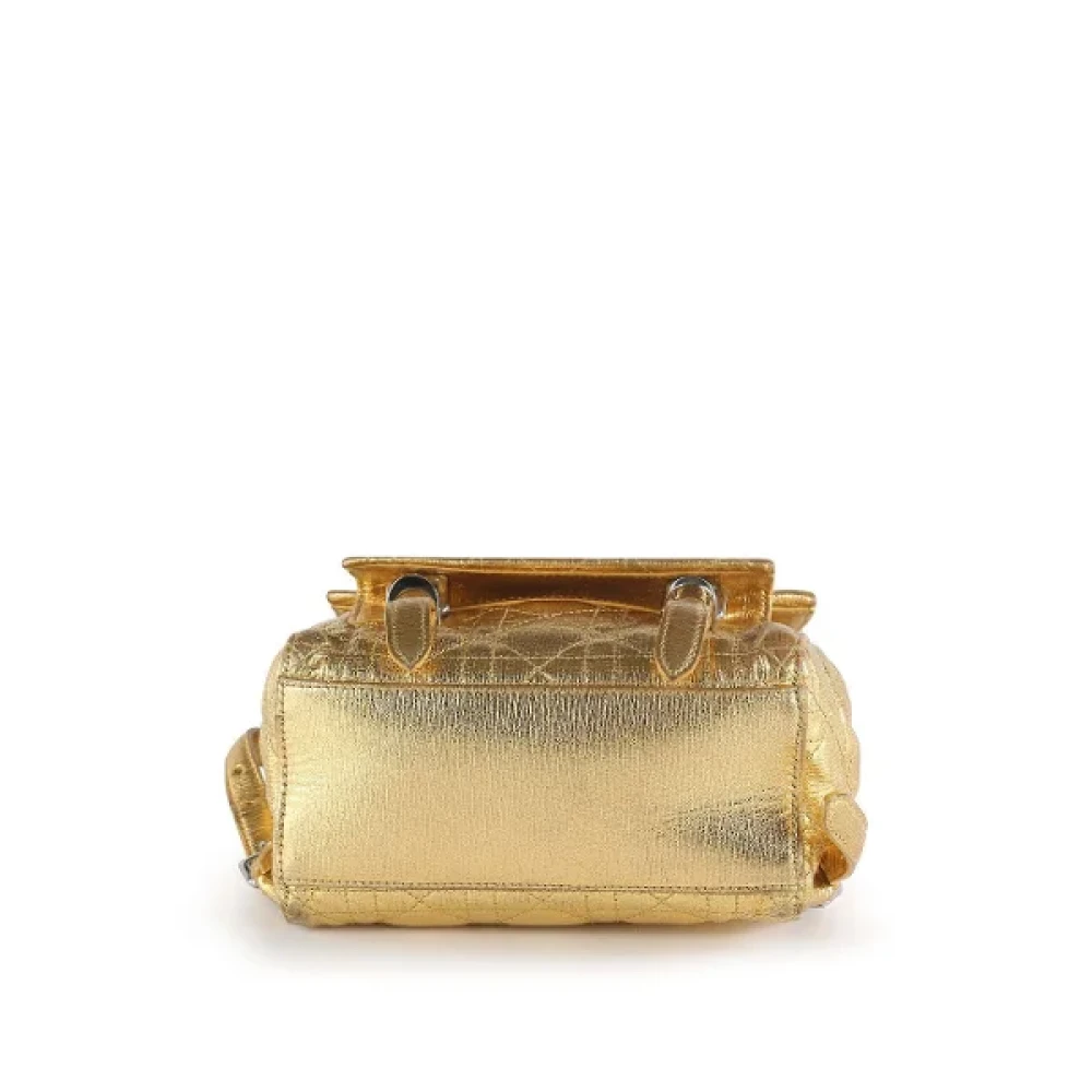 Dior Vintage Pre-owned Leather backpacks Yellow Dames