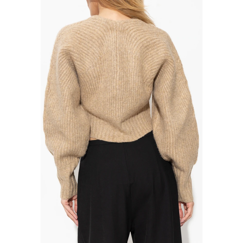 Cult Gaia Geribbelde cardigan 'Casella' Beige Dames