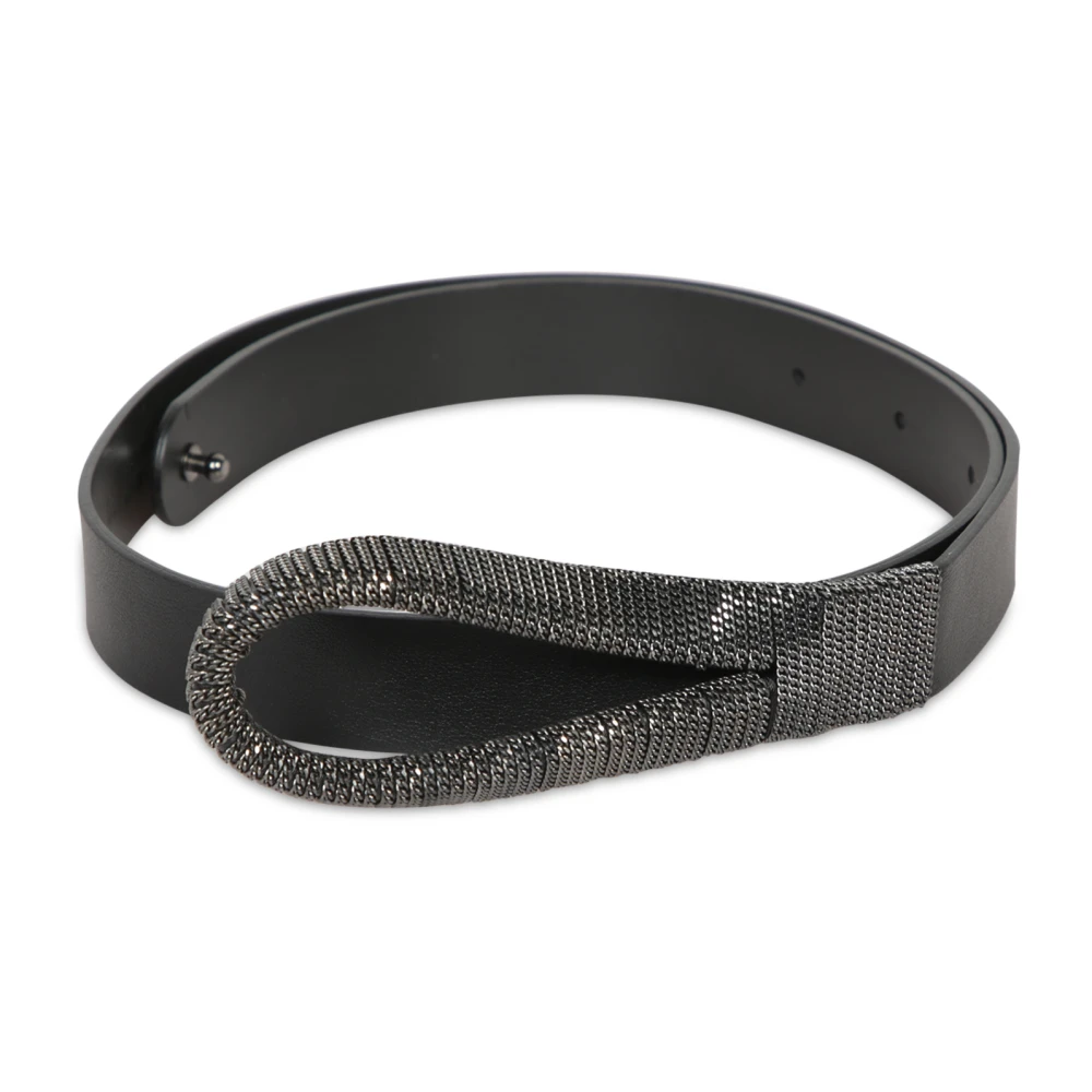 Orciani Zwart Leren Riem Dames Accessoires Black Dames