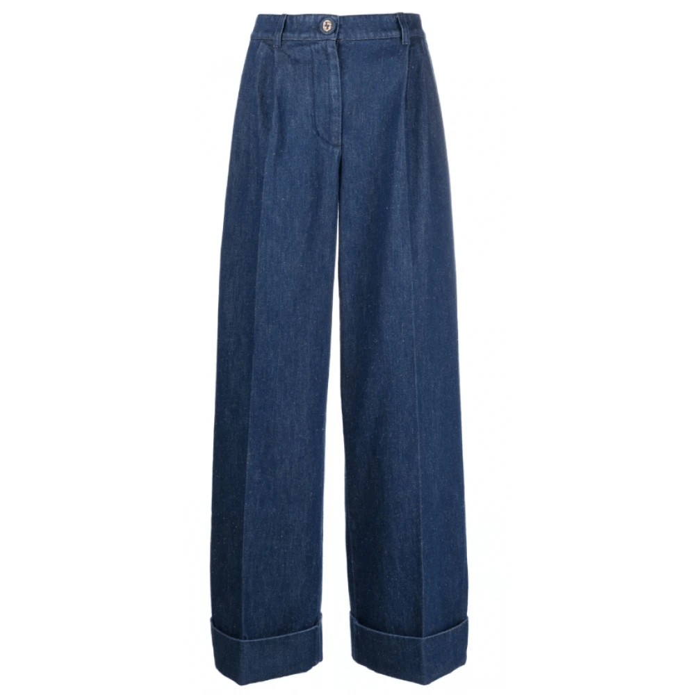 Gucci High-Waist Wide-Leg Jeans Blue Dames