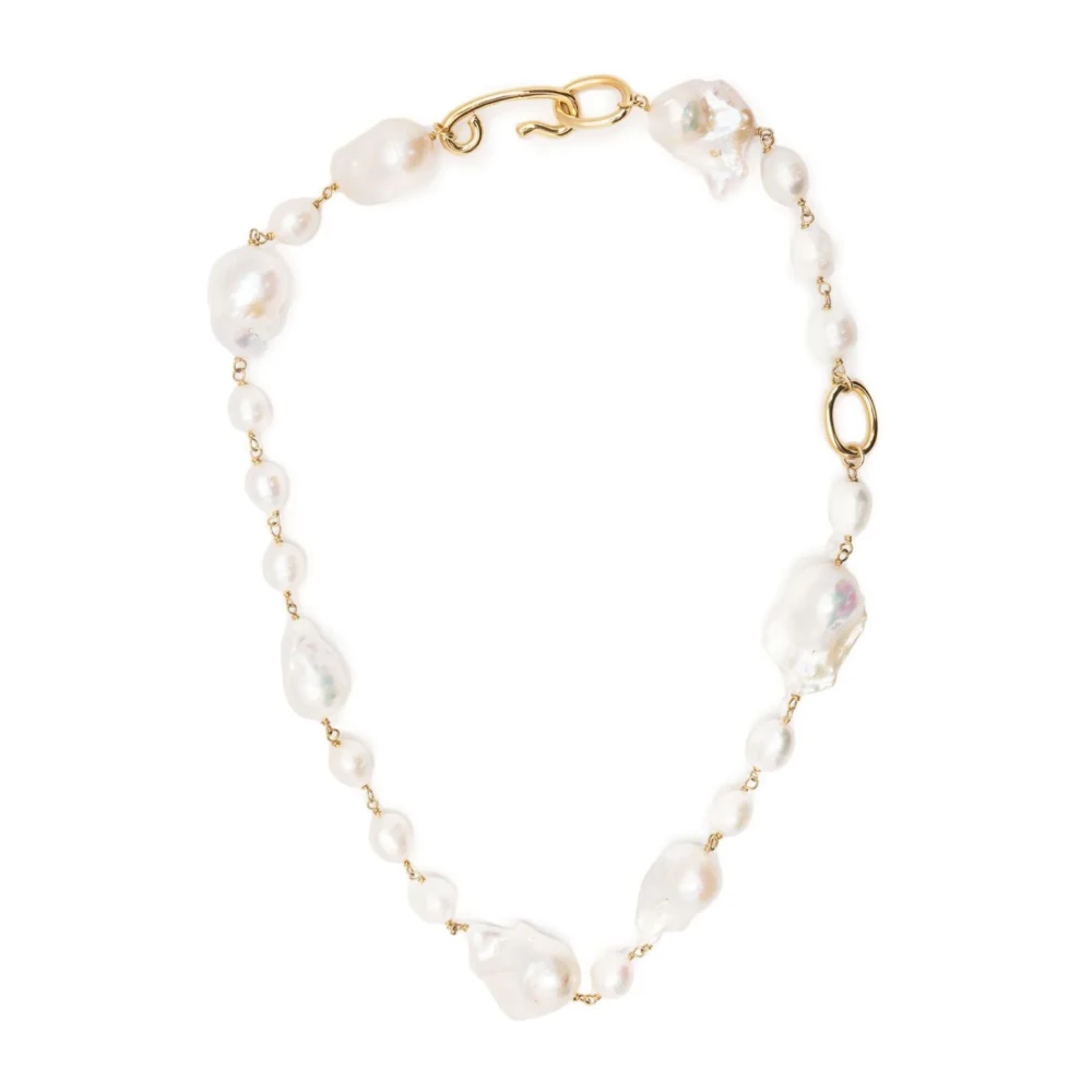 Jil Sander Guld Kornig Halsband White, Dam