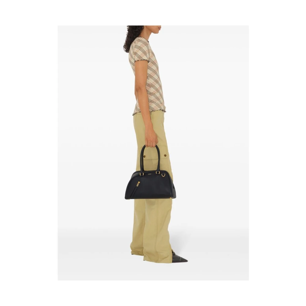 Burberry Geruite Katoenen T-shirt Beige Dames