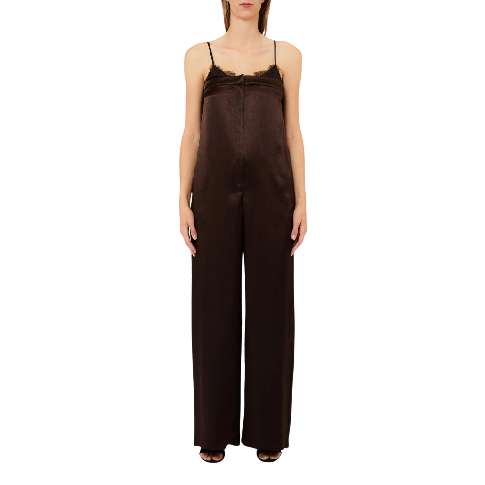 Liu Jo Women's Brown Jumpsuits, M, Smart Satin Jumpsuit