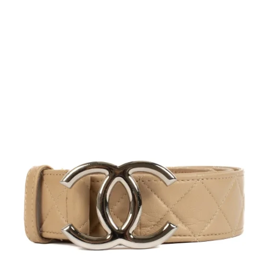Chanel Vintage Pre-owned Leather belts Beige Dames