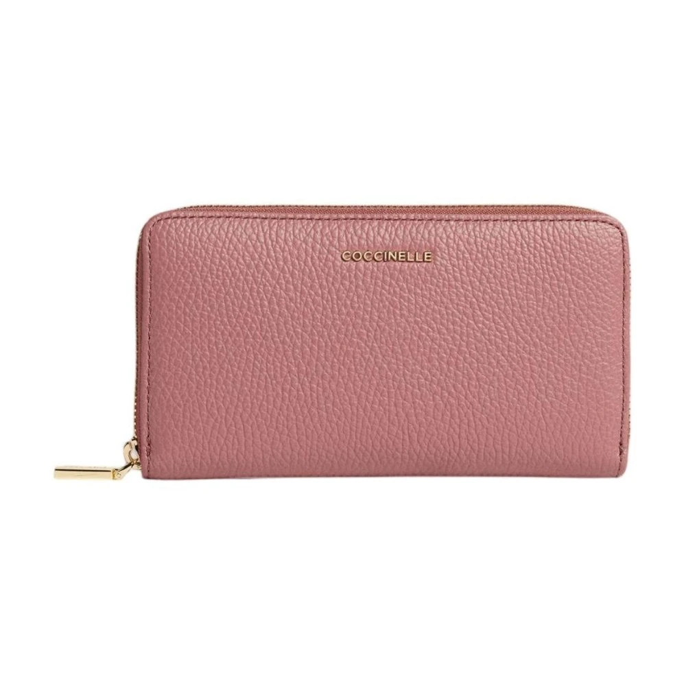 Coccinelle , Wallets & Cardholders, Female, Pink, One Size, Metallic Soft Large Wallet