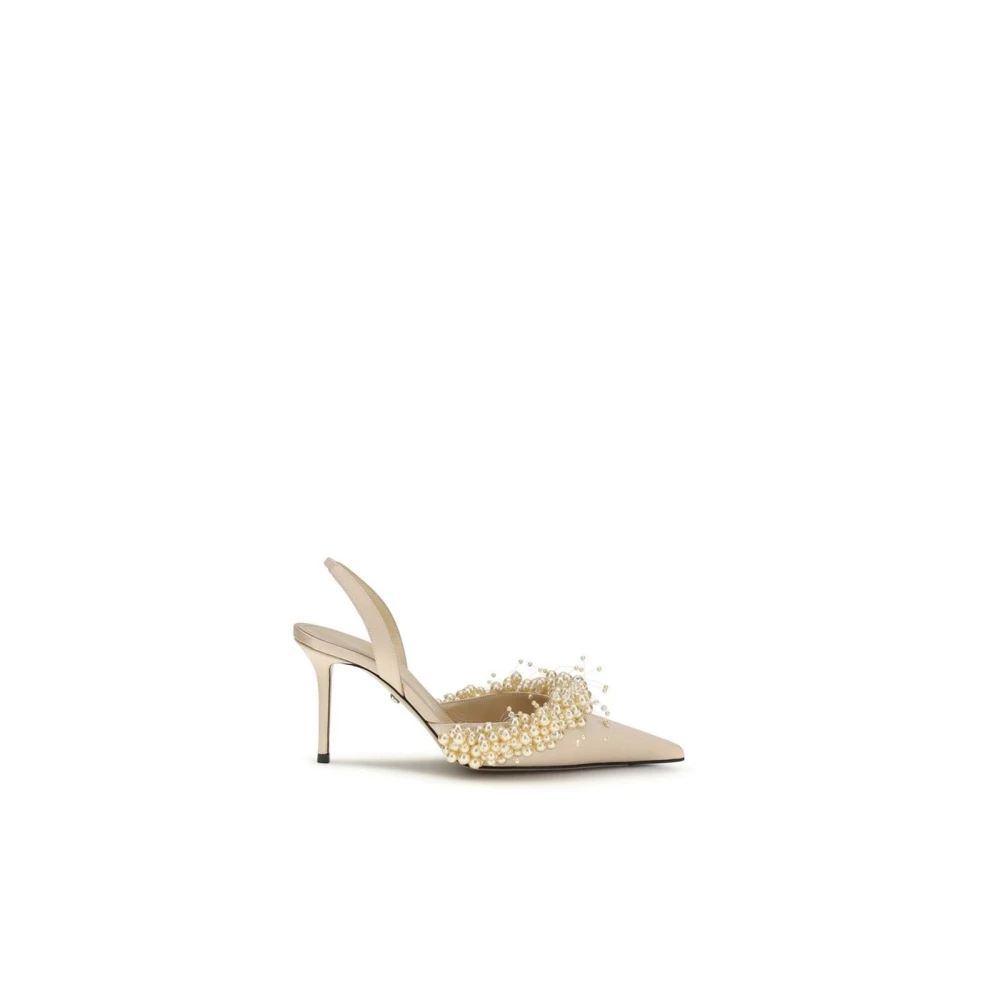 Mach & Mach Women's Beige Pumps, 7 Uk, Silk High Heel Pumps