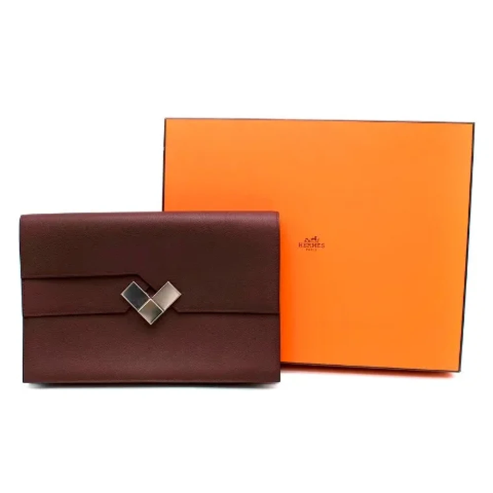Hermès Vintage Pre-owned Canvas clutches Red Dames