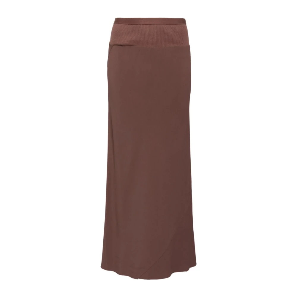 Rick Owens Bias Rok met Keel Detail Brown Dames