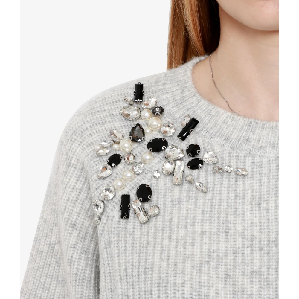 Kaos Lichtgrijze Wollen Gebreide Trui Gray Dames