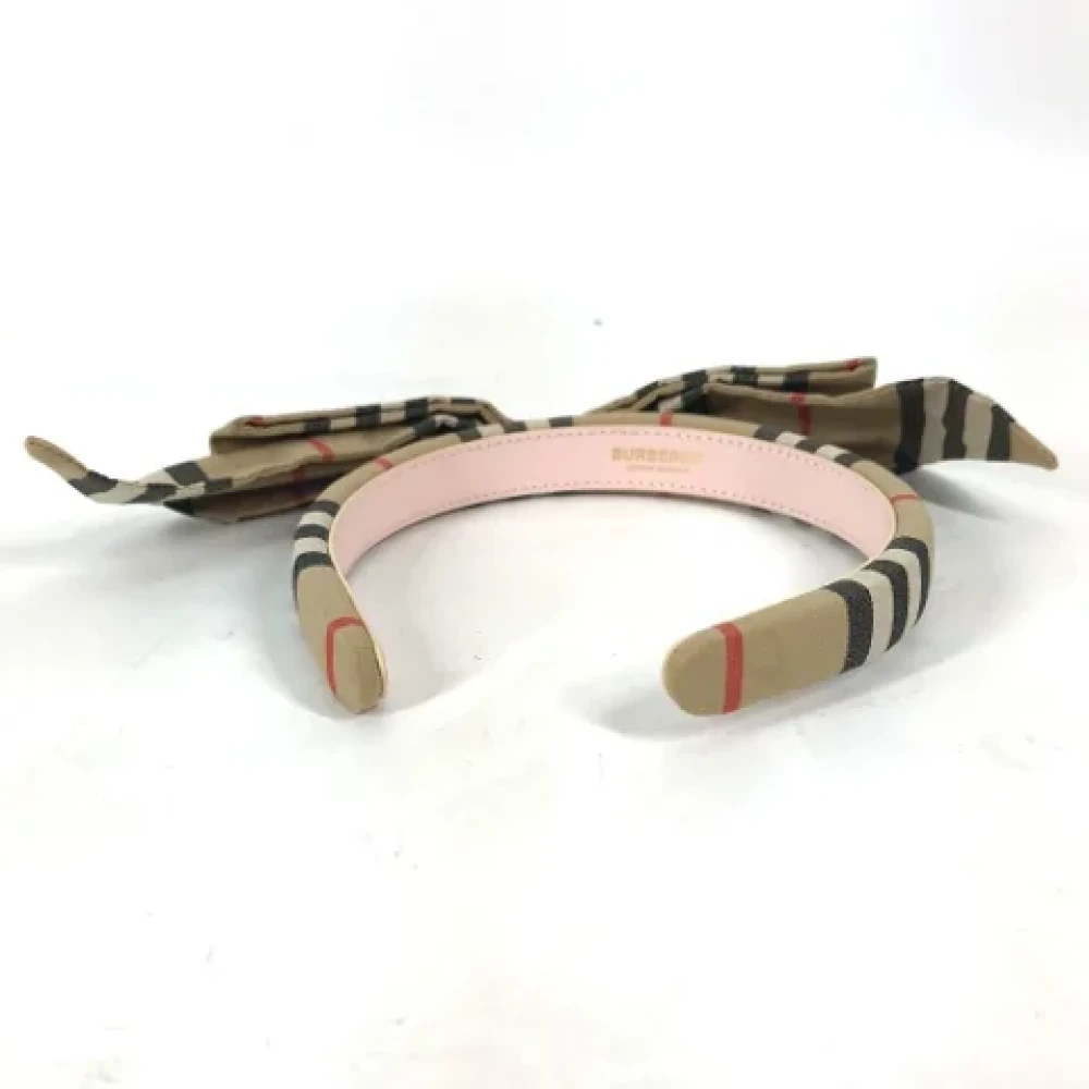 Burberry Vintage Pre-owned Canvas hair-accessories Beige Dames