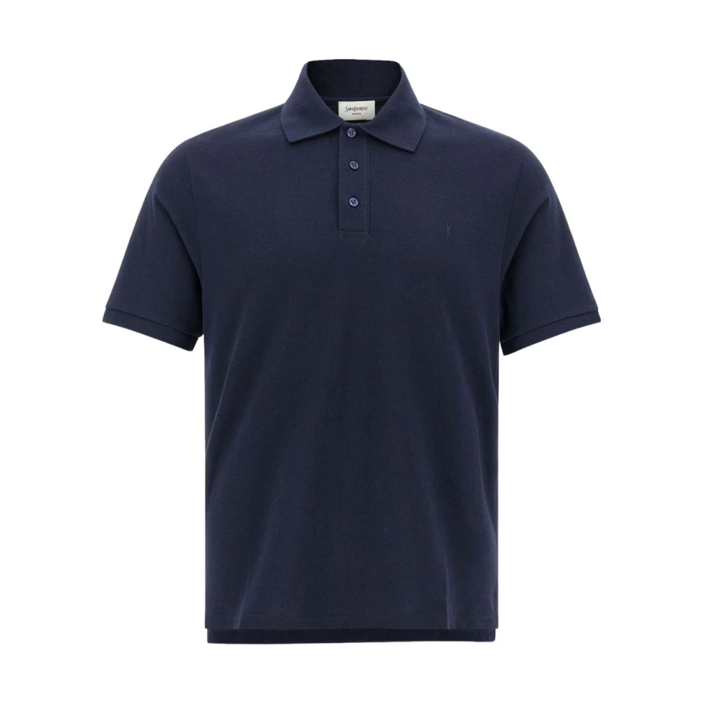 Saint Laurent Men's Blue Cassandre Polo Shirt