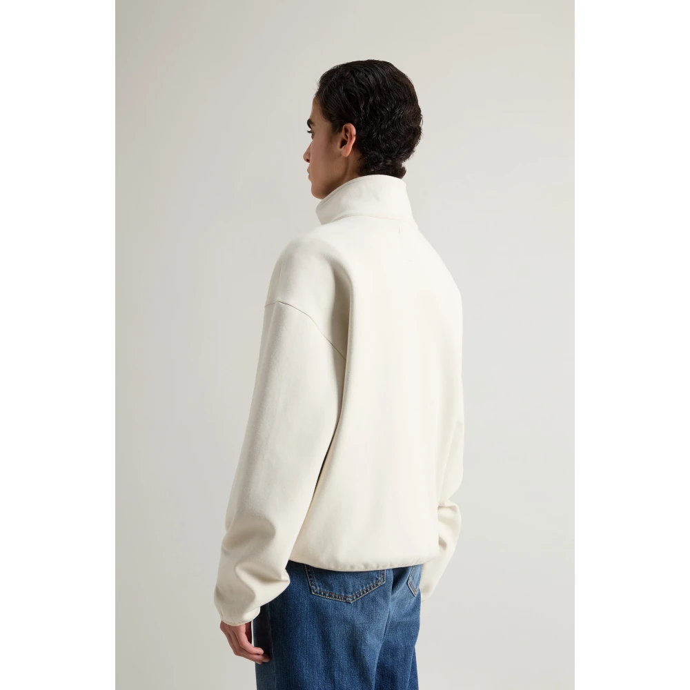 Woolrich Katoenmix Hoge Hals Trui Beige Dames
