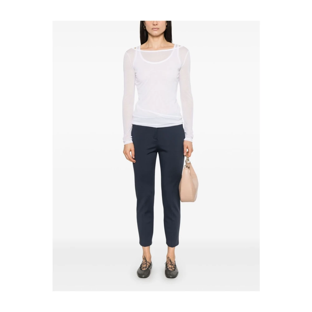 pinko Witte Boothals Trui met Logo White Dames