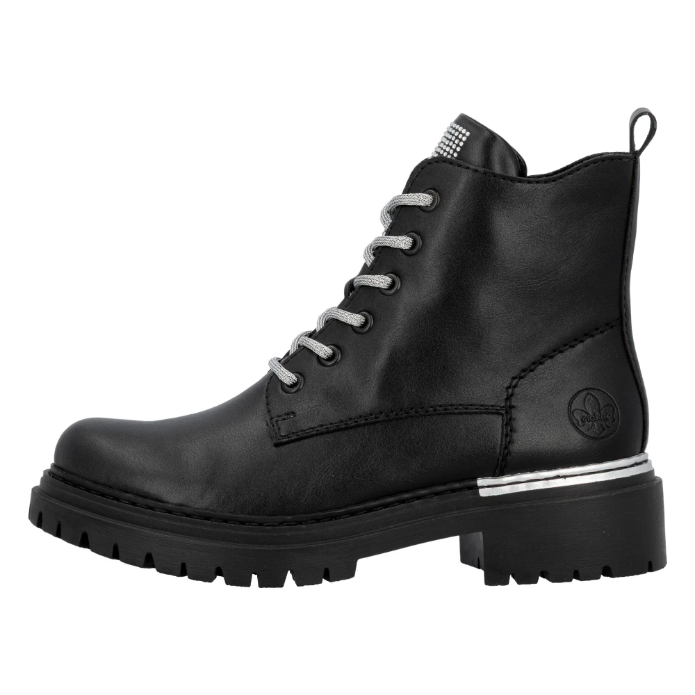 Rieker Vrouw Zwart Schoenen Dames, 36 Eu, Leer, Pearl Biker Boot