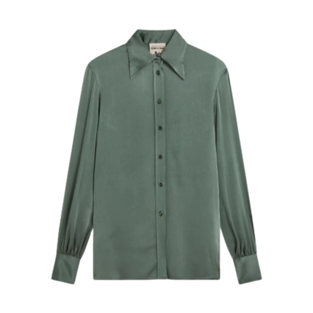 Semicouture Green Shirt With Waist Tie - Female - Shirts - 2XL - Blouses & Shirts