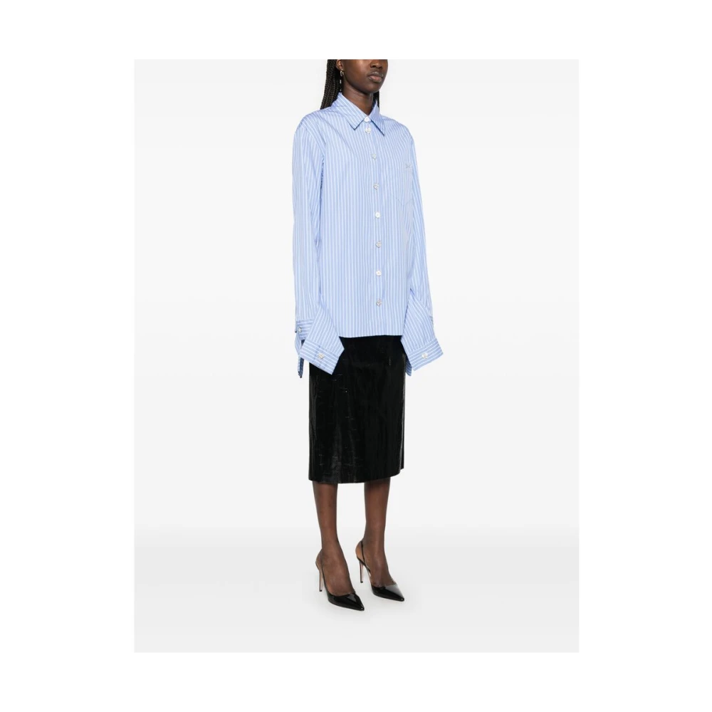 Mach & Mach Korenbloemblauwe Kristalversierde Overhemd Blue Dames