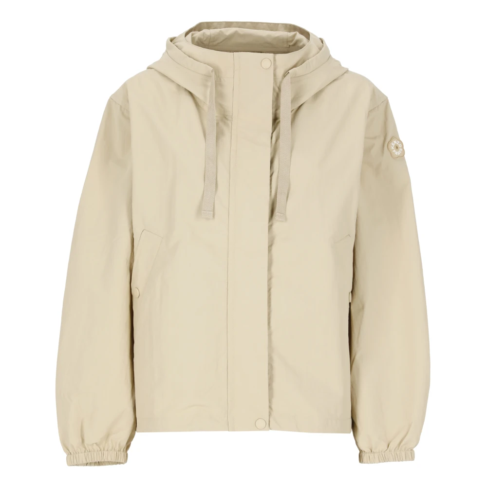 Kenzo Beige Waterdichte Stofjas met Capuchon Beige Dames