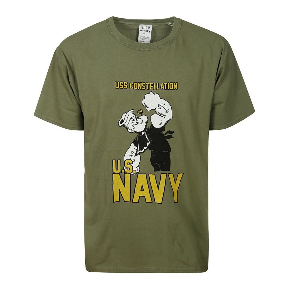 Wild Donkey Militair Groen Katoenen T-Shirt Green Heren