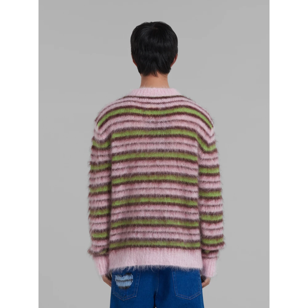 Marni Gestreepte Mohair Trui Multicolor Heren