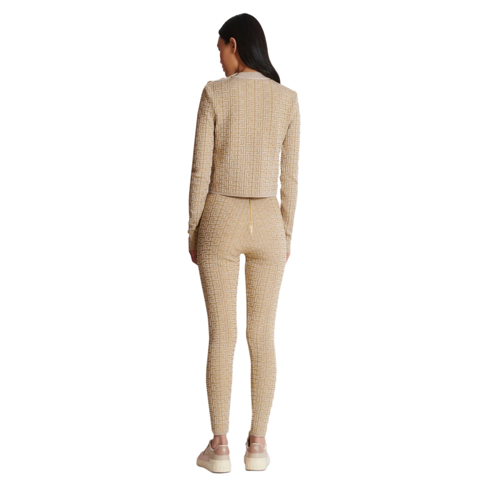 Balmain PB Labyrinth gebreide leggings Beige Dames