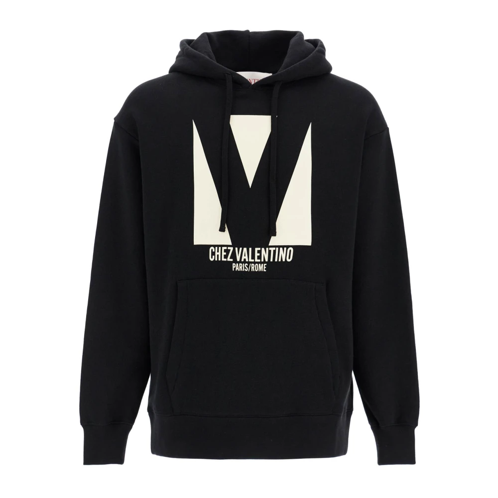 Valentino Garavani Black Hoodies, Male, Xs, Chez Valentino Oversized Hoodie
